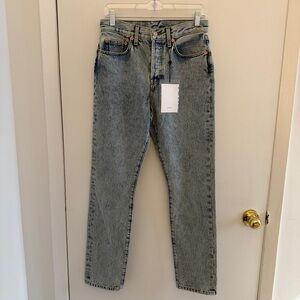 NWT WARDROBE.NYC 100% Cotton Straight Light Blue Denim Jeans Size 27